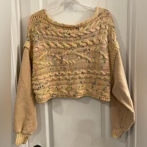 Free People Multicolor Knit cropped Women's Sweater EUC